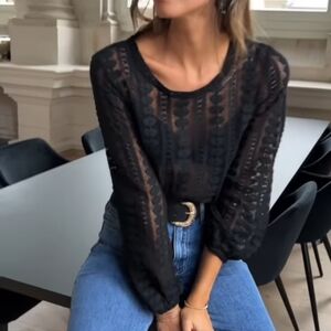 Elegant Black Lace Blouse